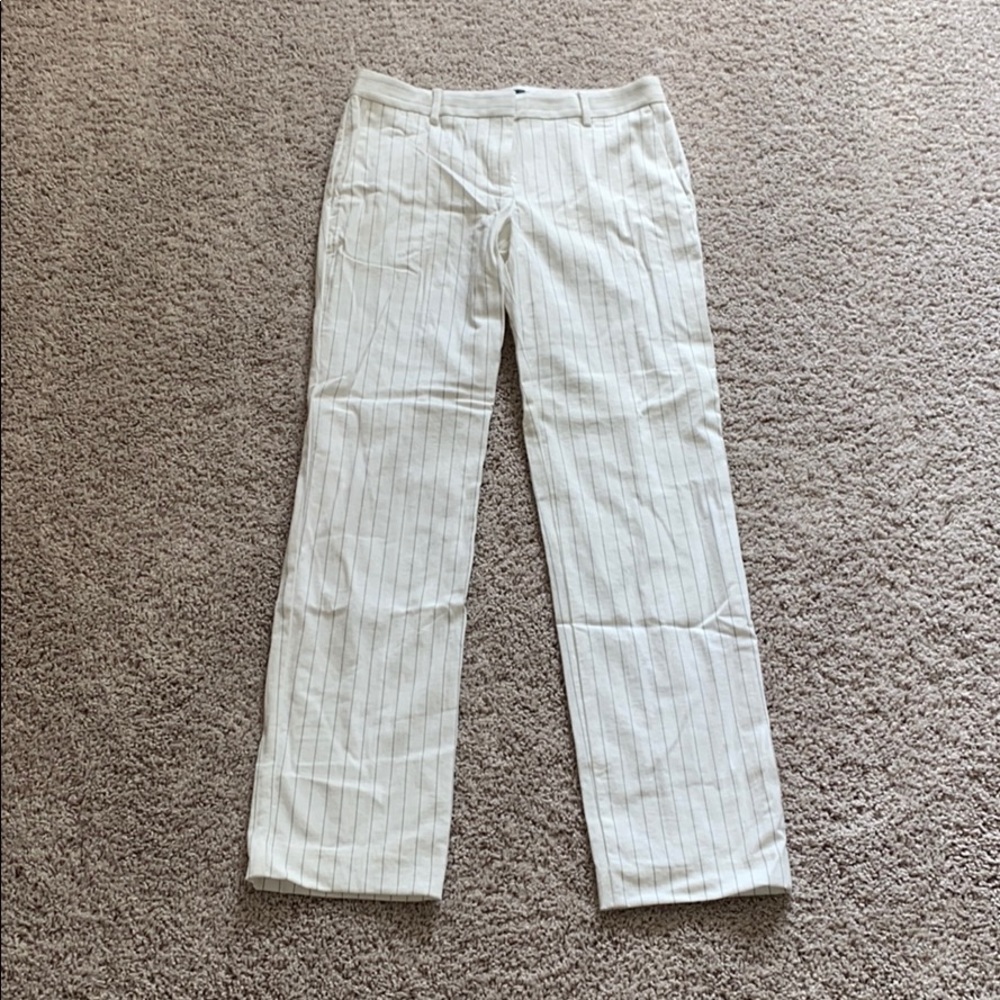White pinstriped pants
